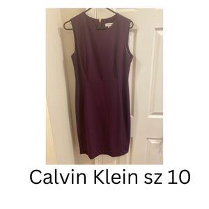 Calvin Klein purple dress with gold zipper